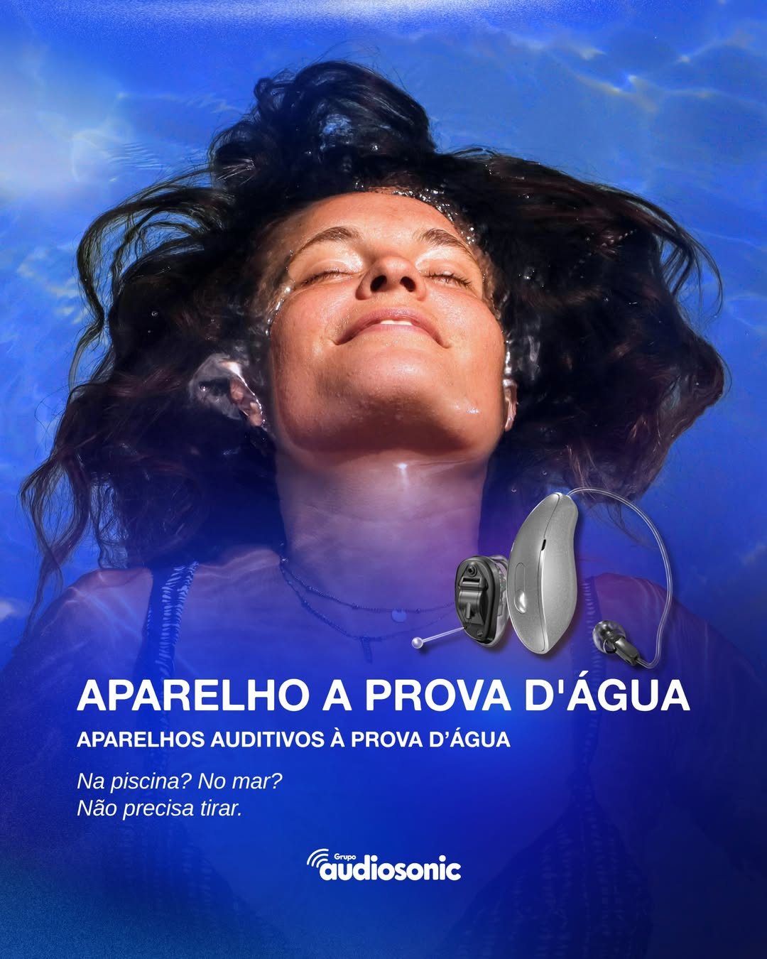 Aparelho auditivo resistente à água Audiosonic